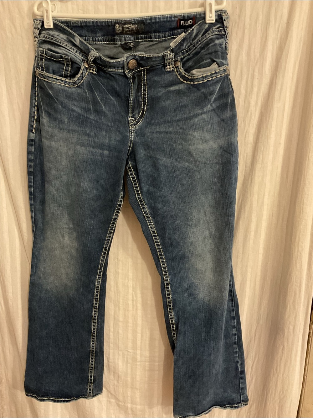 SILVER SUKI FLUID BOOT WESTERN JEAN SZ.16(38 x31)